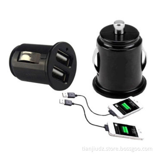 Smallest car charger, high-reliability, 5V/4A dual USB for iPhone/iPad, with 12 to 24V input